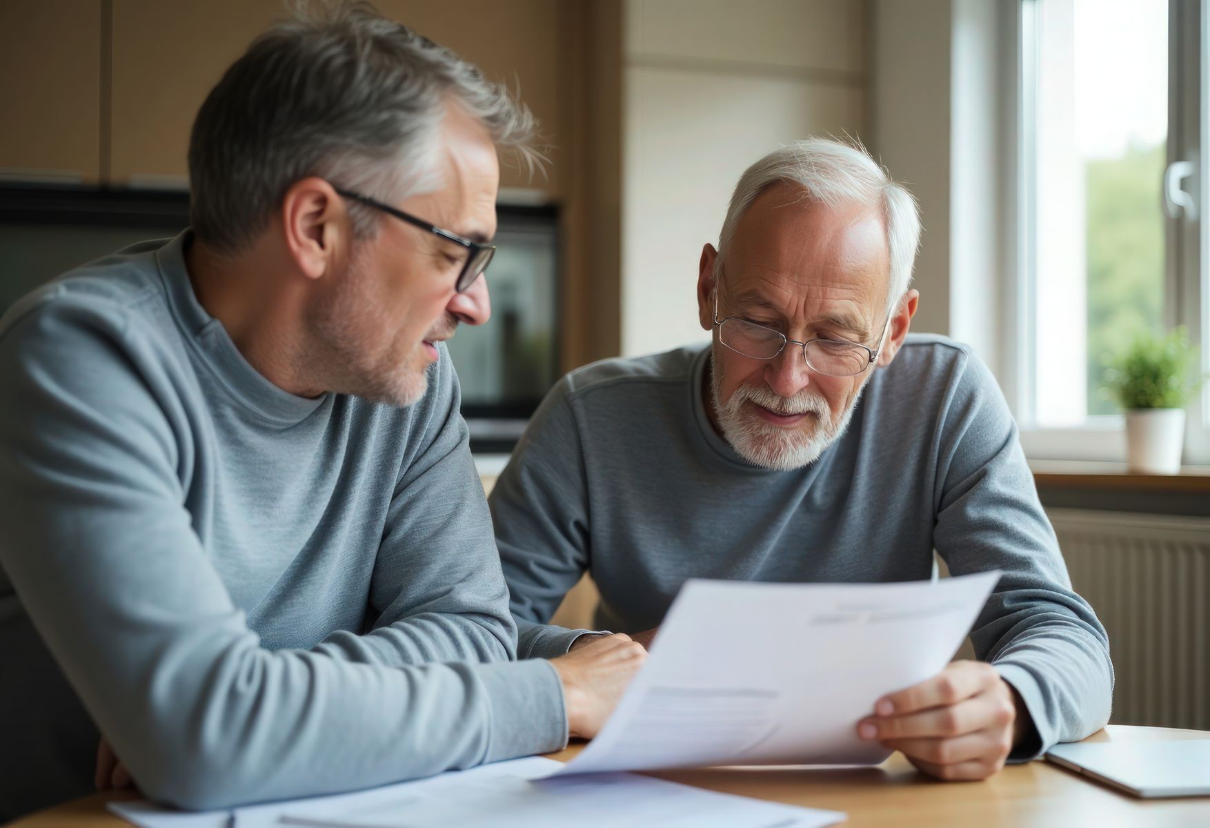 Senior qui consulte le dossier national d'admission