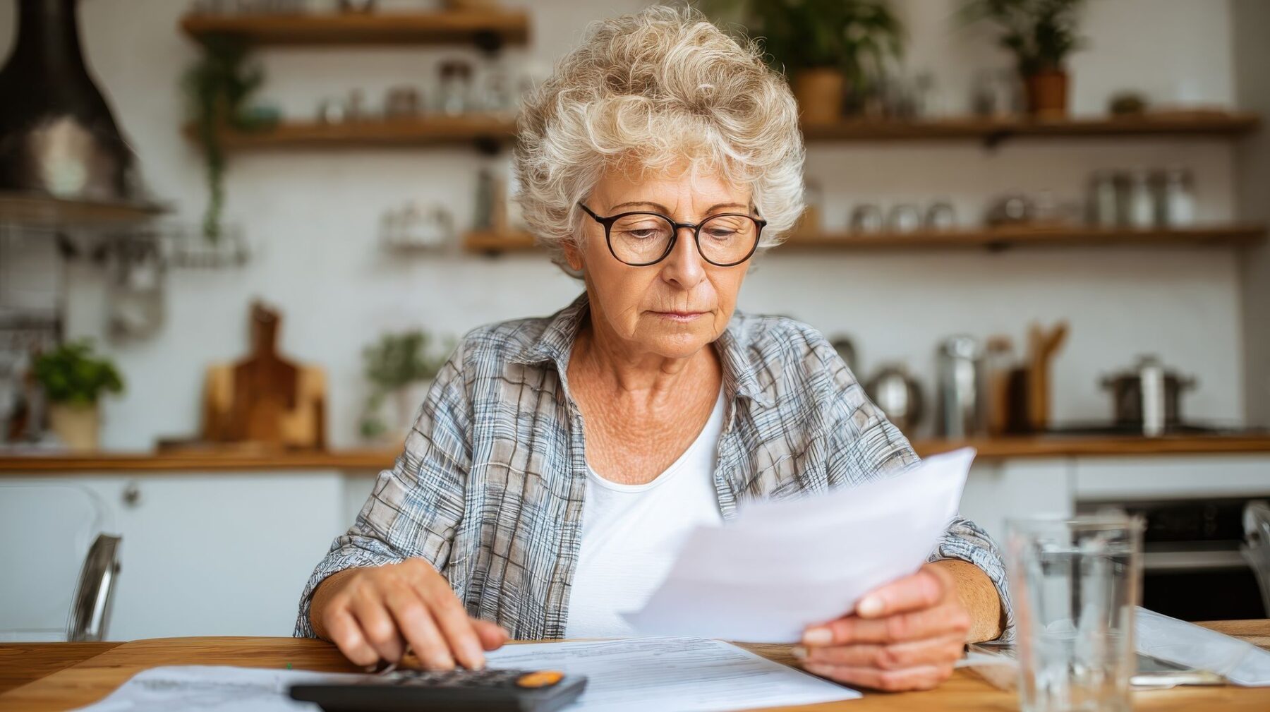 Senior qui calcule le reste à charge avec l’APA à domicile