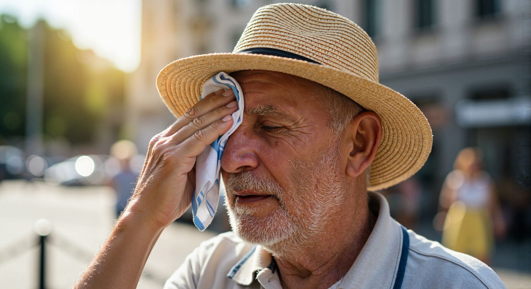 Senior subissant la canicule