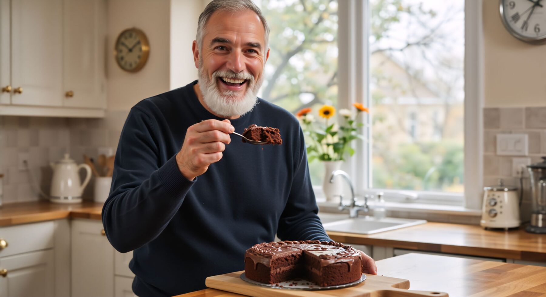 Senior qui mange sans ressentir la satiété