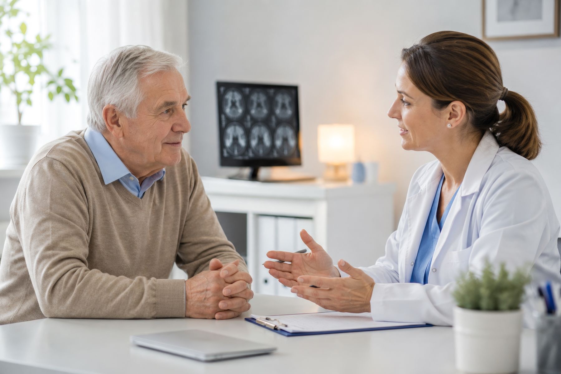 Senior diagnostiqué grâce au test