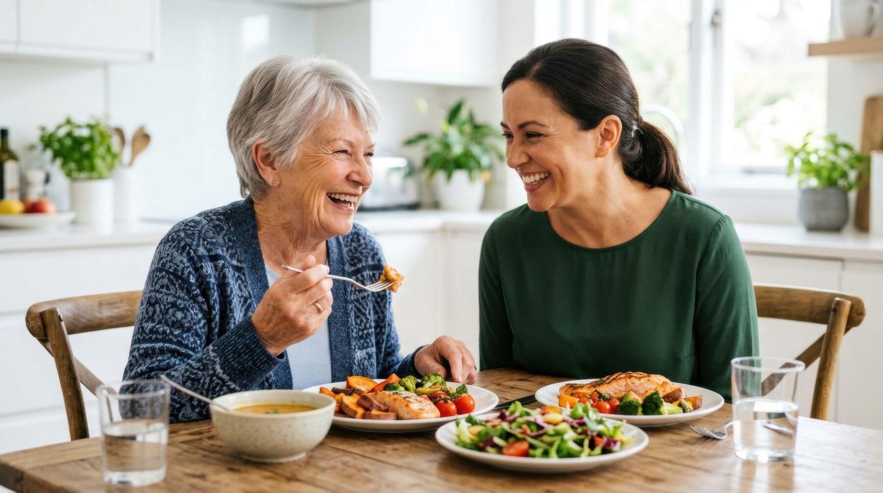 Senior avec une alimentation adaptée pour retrouver l'appétit