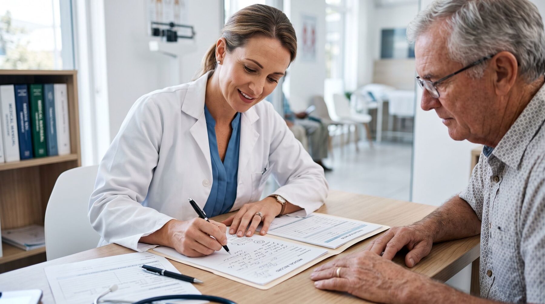 Médecin qui fait un certificat médical circonstancié pour la mise sous curatelle d'un senior