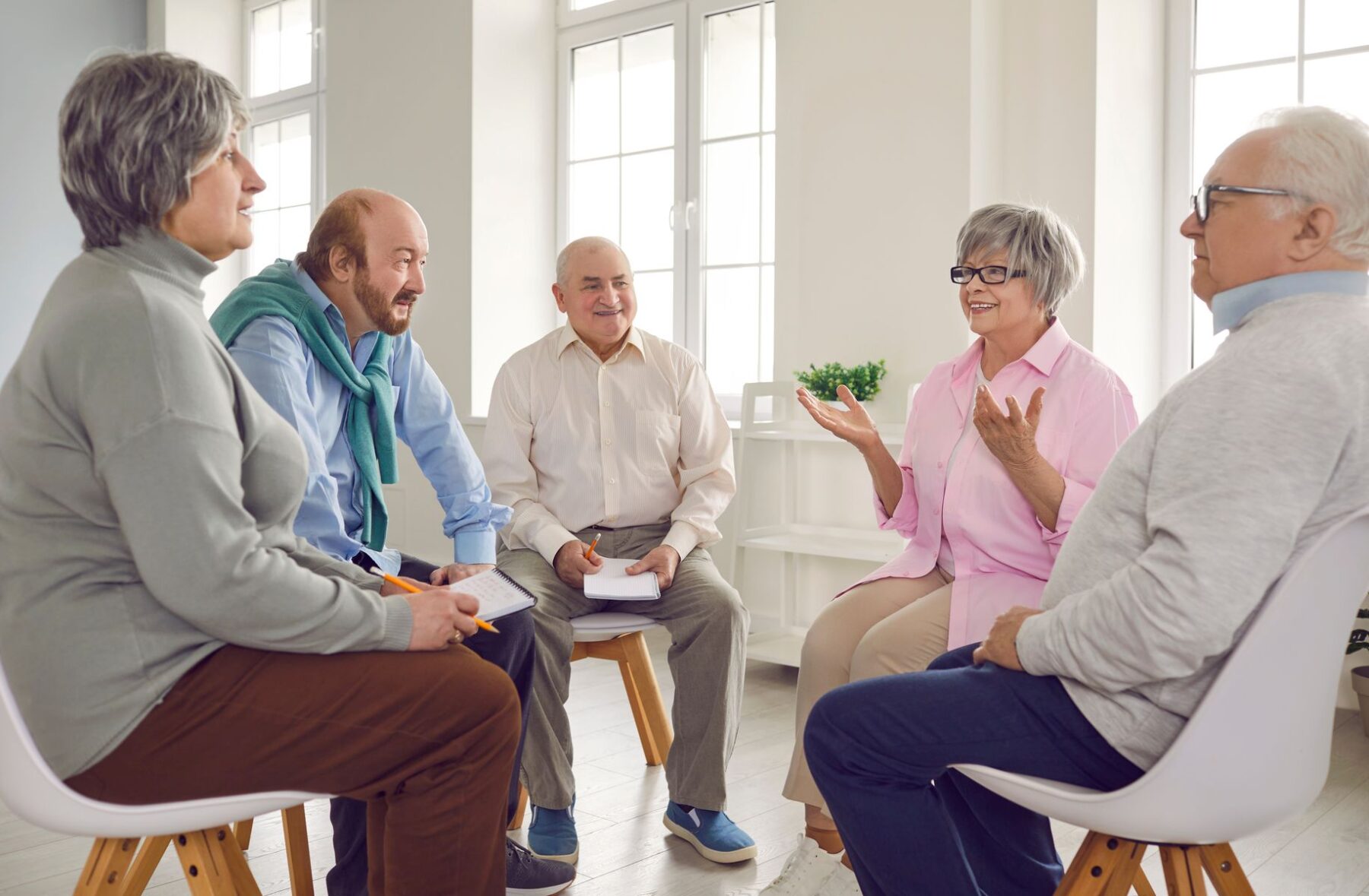 Seniors en temps de groupe