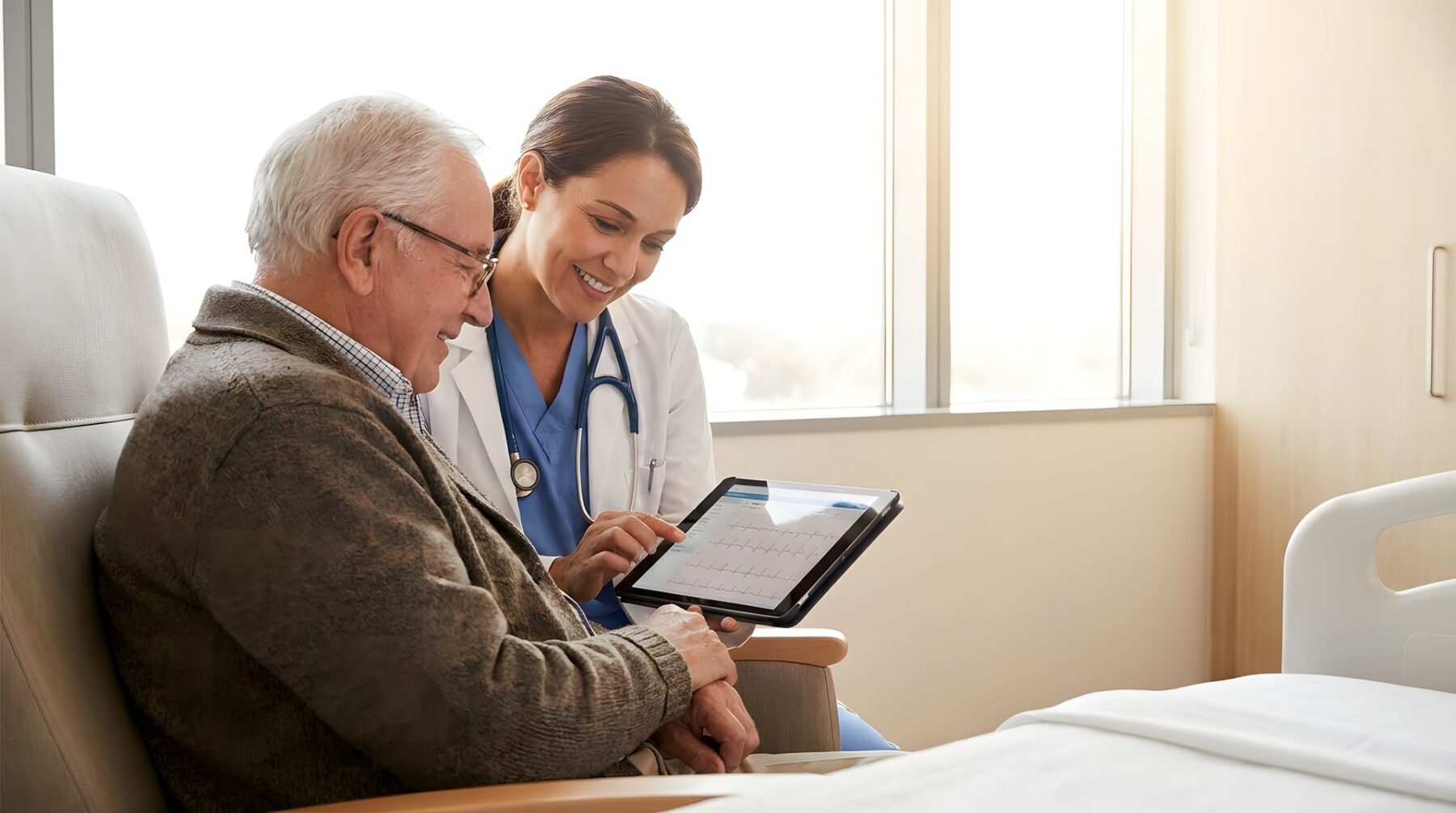 médecin qui évalue le niveau de dépendance du senior